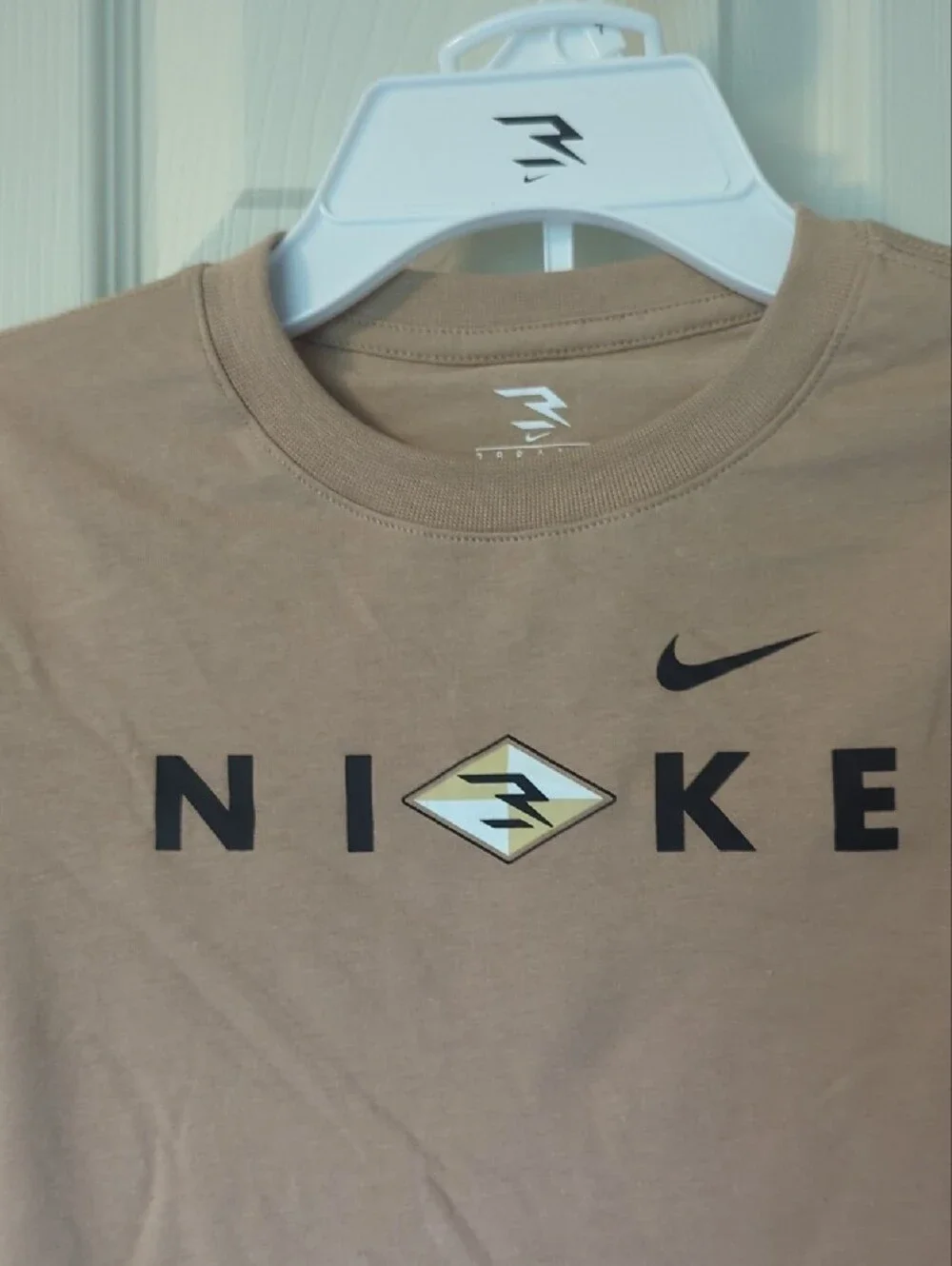 Nike Kids Tan Long Sleeve Tee with Black Accents